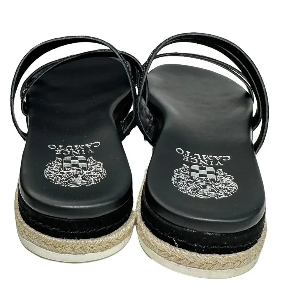 Vince Camuto Rallsan Strappy Rhinestone Sandal Cloudy Black Women 7.5 NWB